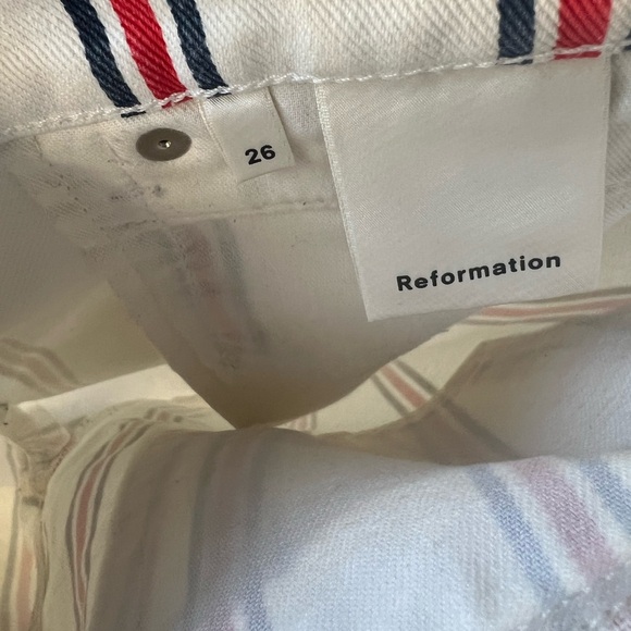 Reformation Roper Jeans in Red, White, Blue Grenada Stripes | Crop Denim | Sz 26 - Picture 8 of 14